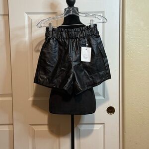 BNWT Black Faux Leather Shorts